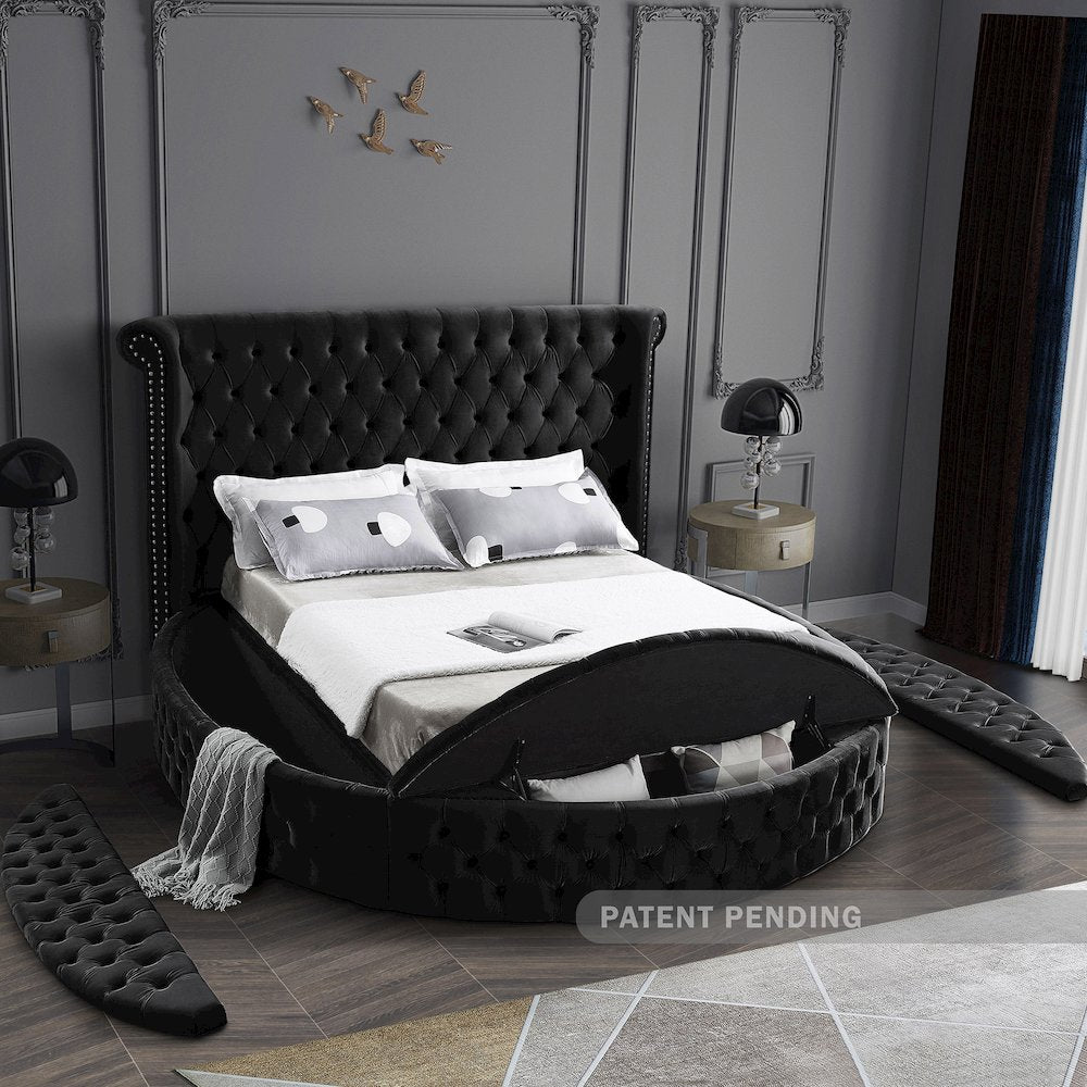 Luxus Black Velvet King Bed