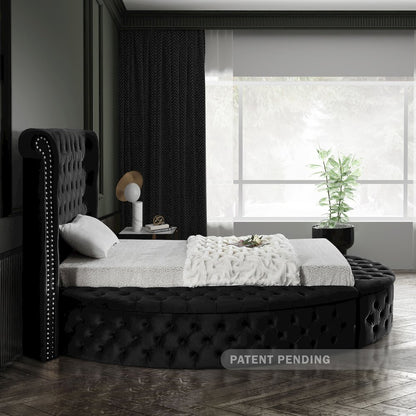 Luxus Black Velvet Twin Bed