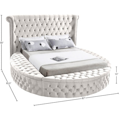 Luxus Cream Velvet Full Bed