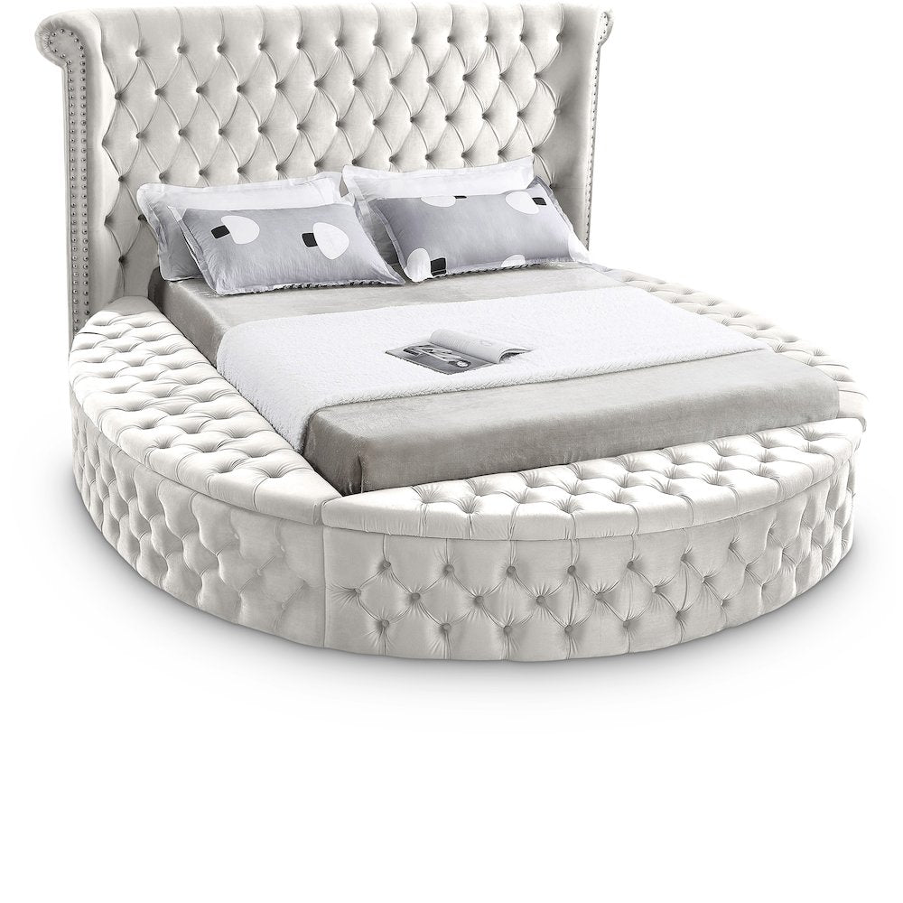 Luxus Cream Velvet Full Bed