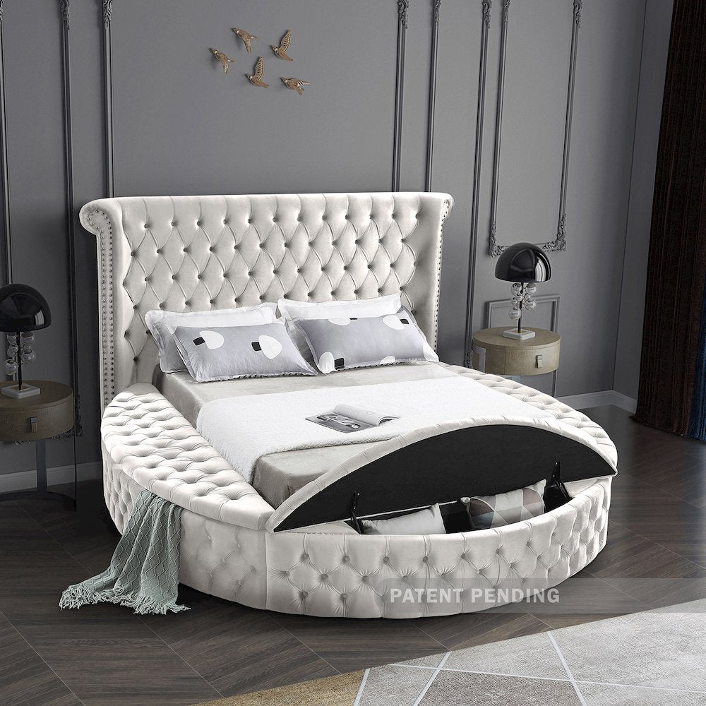 Luxus Cream Velvet Full Bed