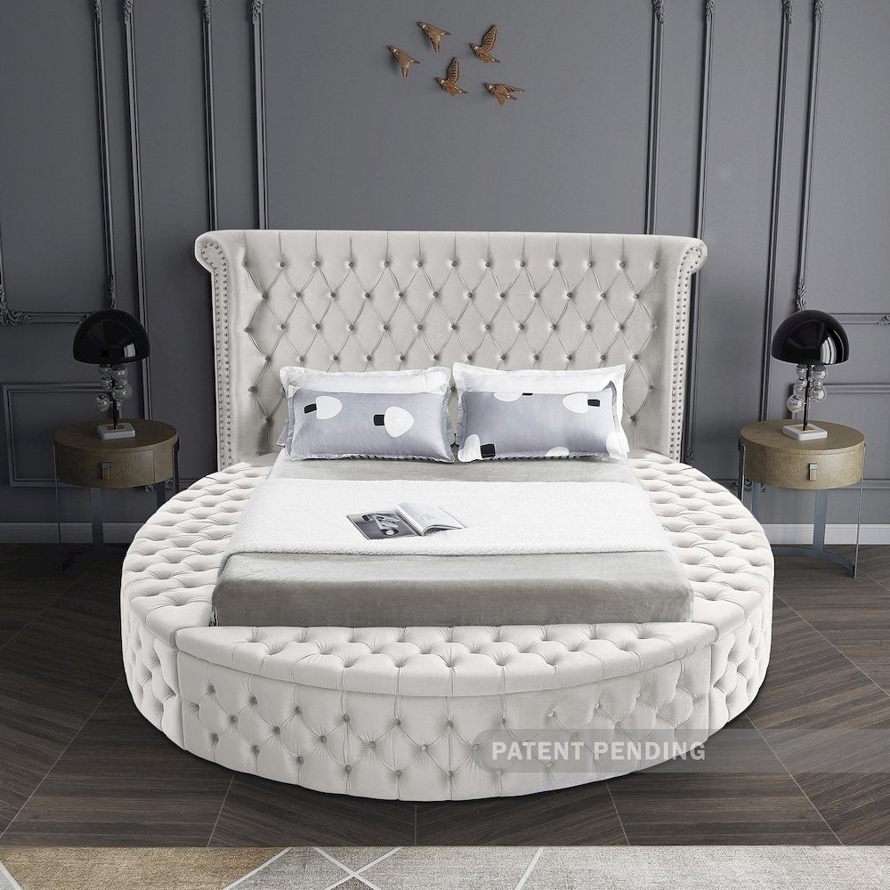 Luxus Cream Velvet Full Bed