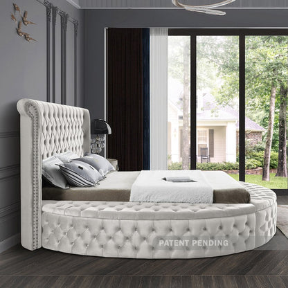Luxus Cream Velvet Full Bed