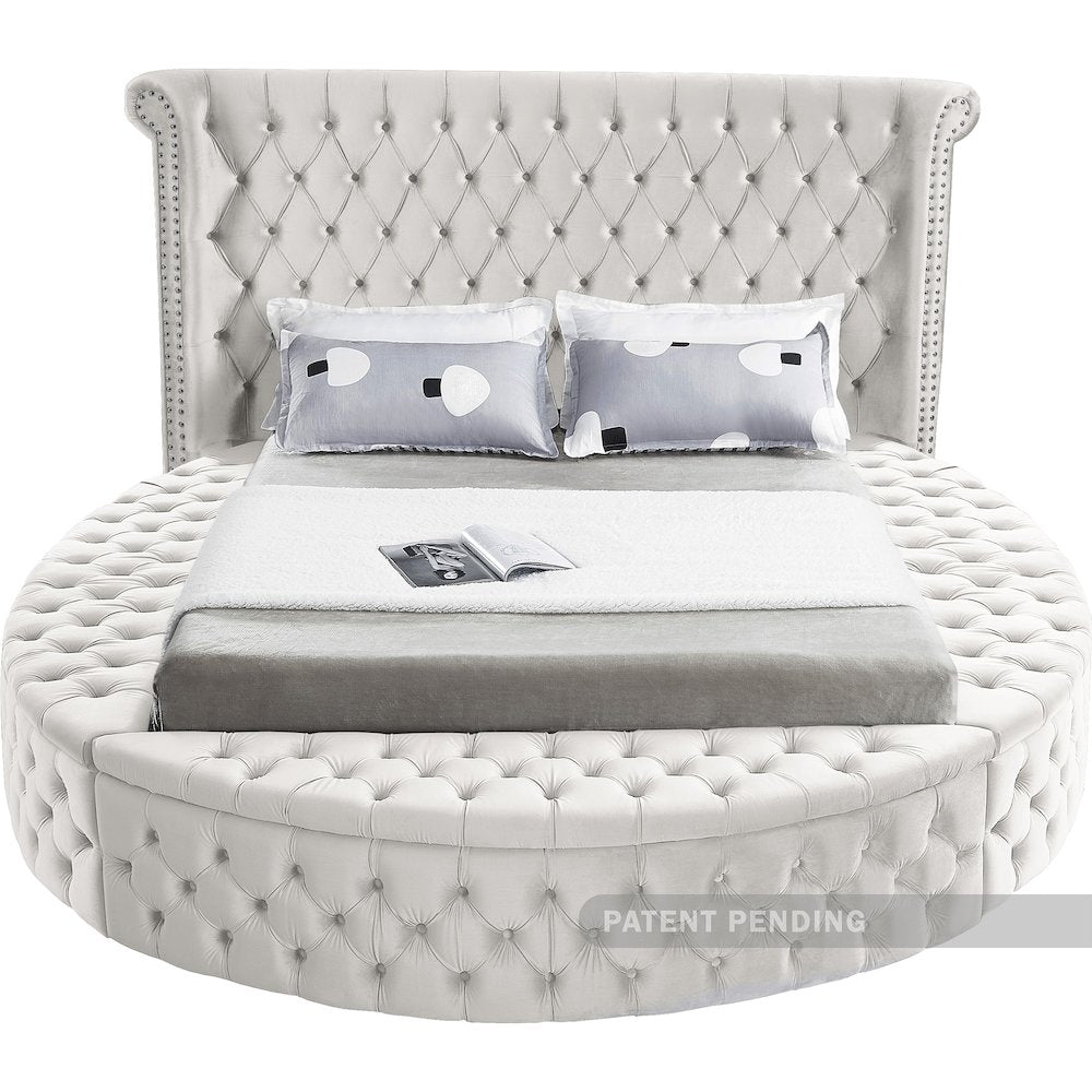 Luxus Cream Velvet King Bed