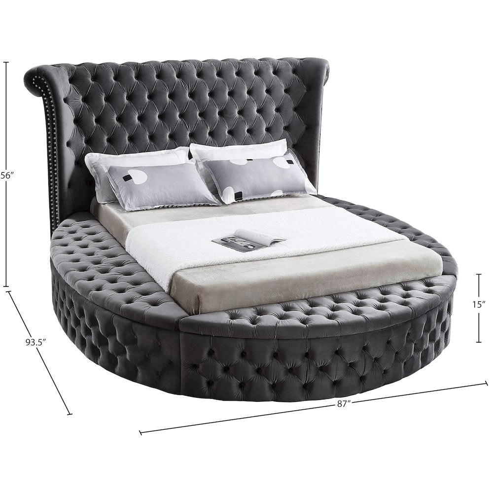 Luxus Grey Velvet Full Bed