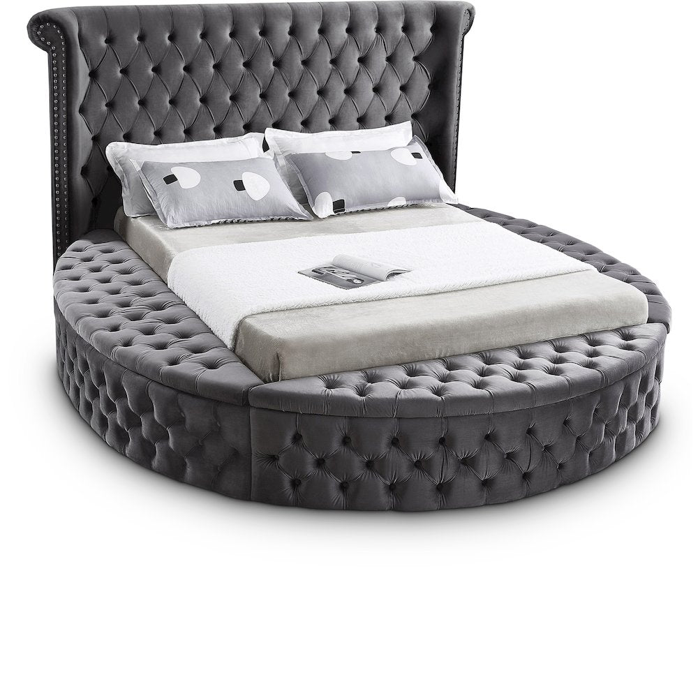 Luxus Grey Velvet Full Bed