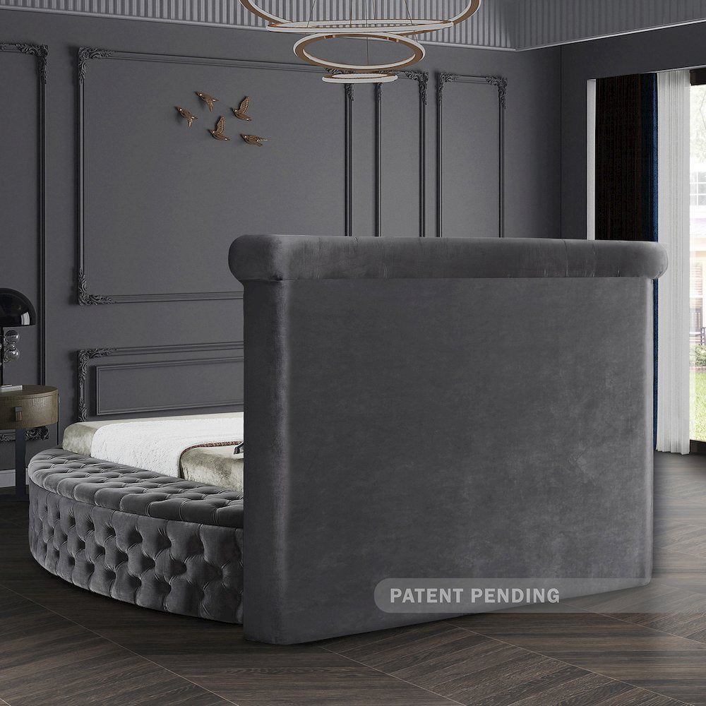 Luxus Grey Velvet Full Bed