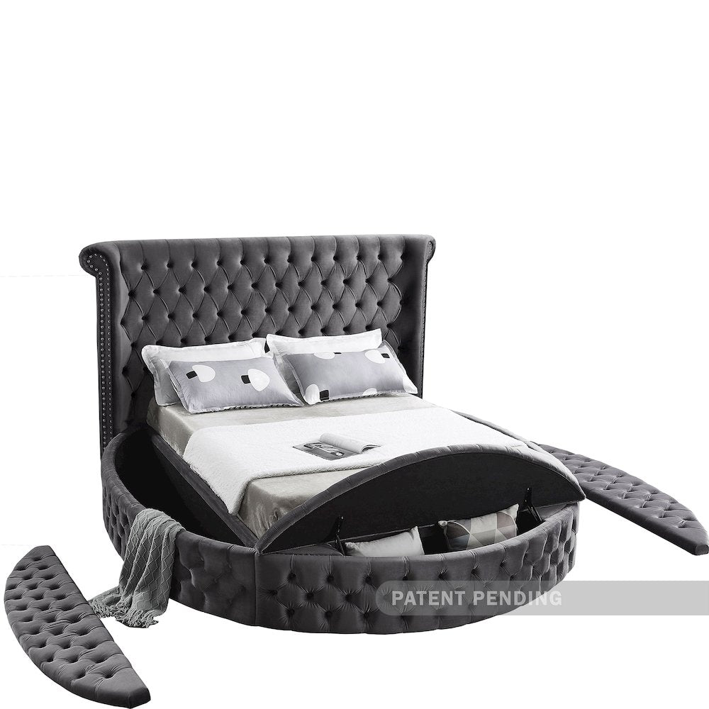 Luxus Grey Velvet Full Bed