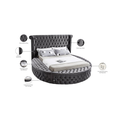 Luxus Grey Velvet King Bed