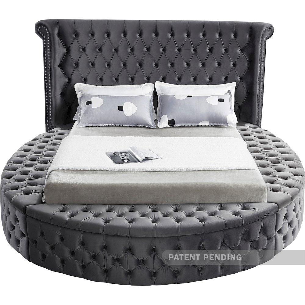 Luxus Grey Velvet King Bed