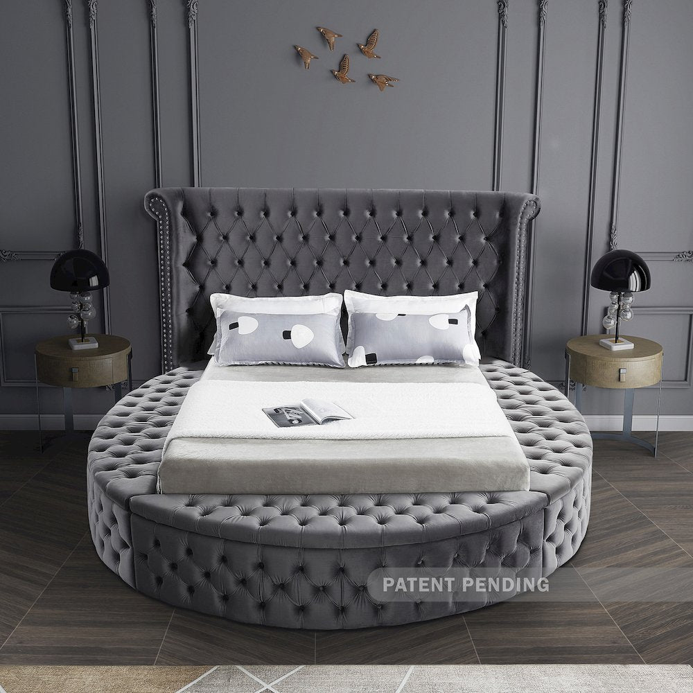 Luxus Grey Velvet King Bed