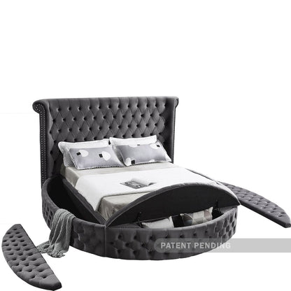 Luxus Grey Velvet King Bed