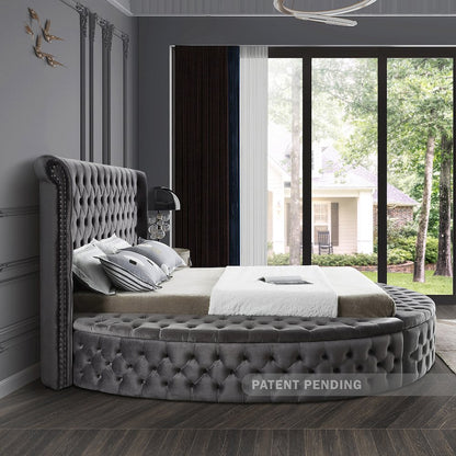 Luxus Grey Velvet Queen Bed