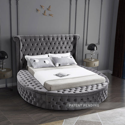 Luxus Grey Velvet Queen Bed