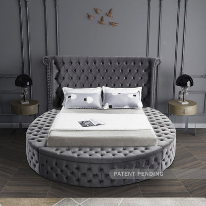 Luxus Grey Velvet Queen Bed