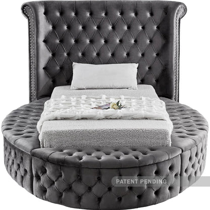 Luxus Grey Velvet Twin Bed