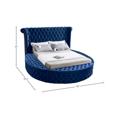 Luxus Navy Velvet Full Bed