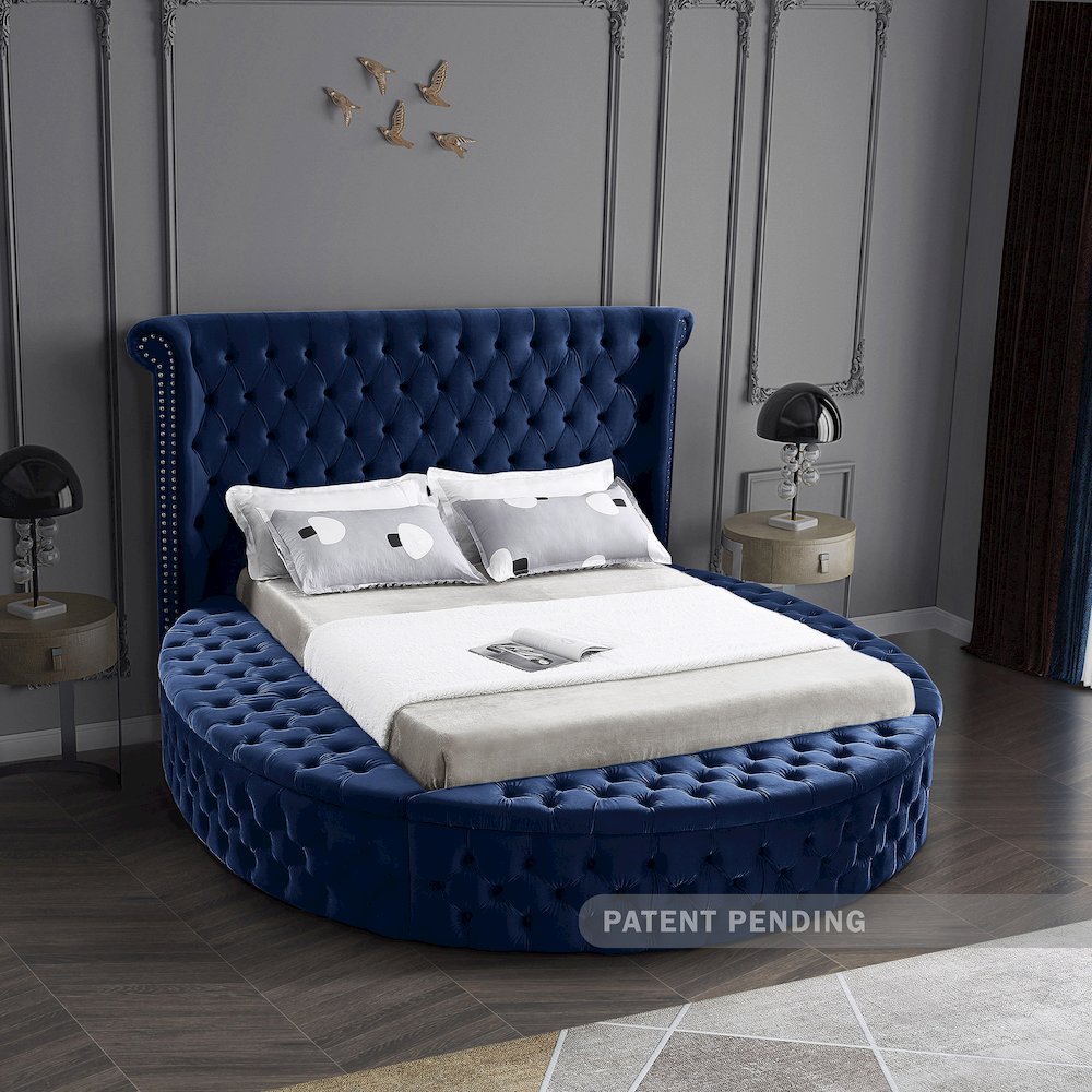 Luxus Navy Velvet Full Bed
