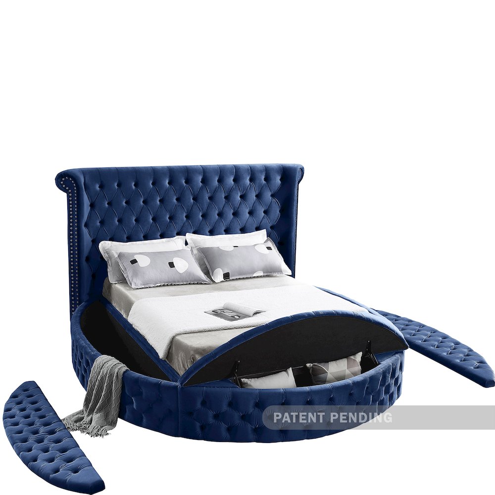 Luxus Navy Velvet Full Bed