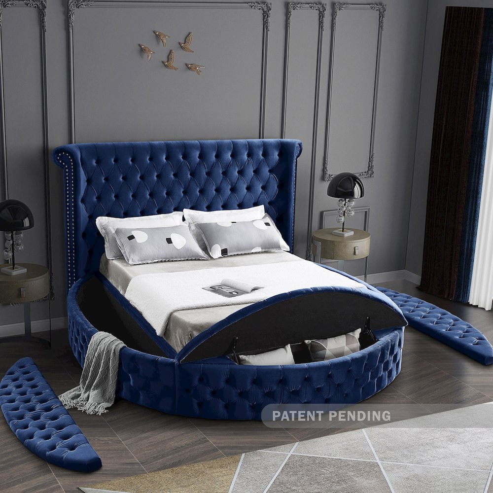 Luxus Navy Velvet Full Bed