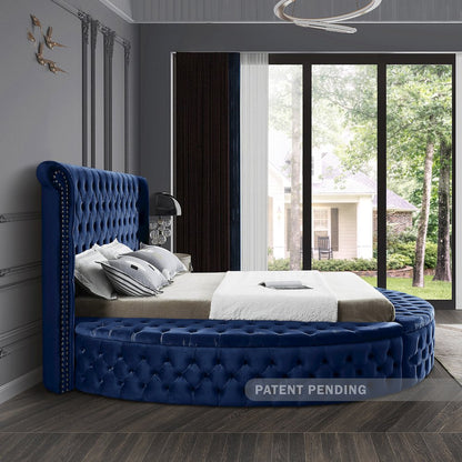 Luxus Navy Velvet Full Bed