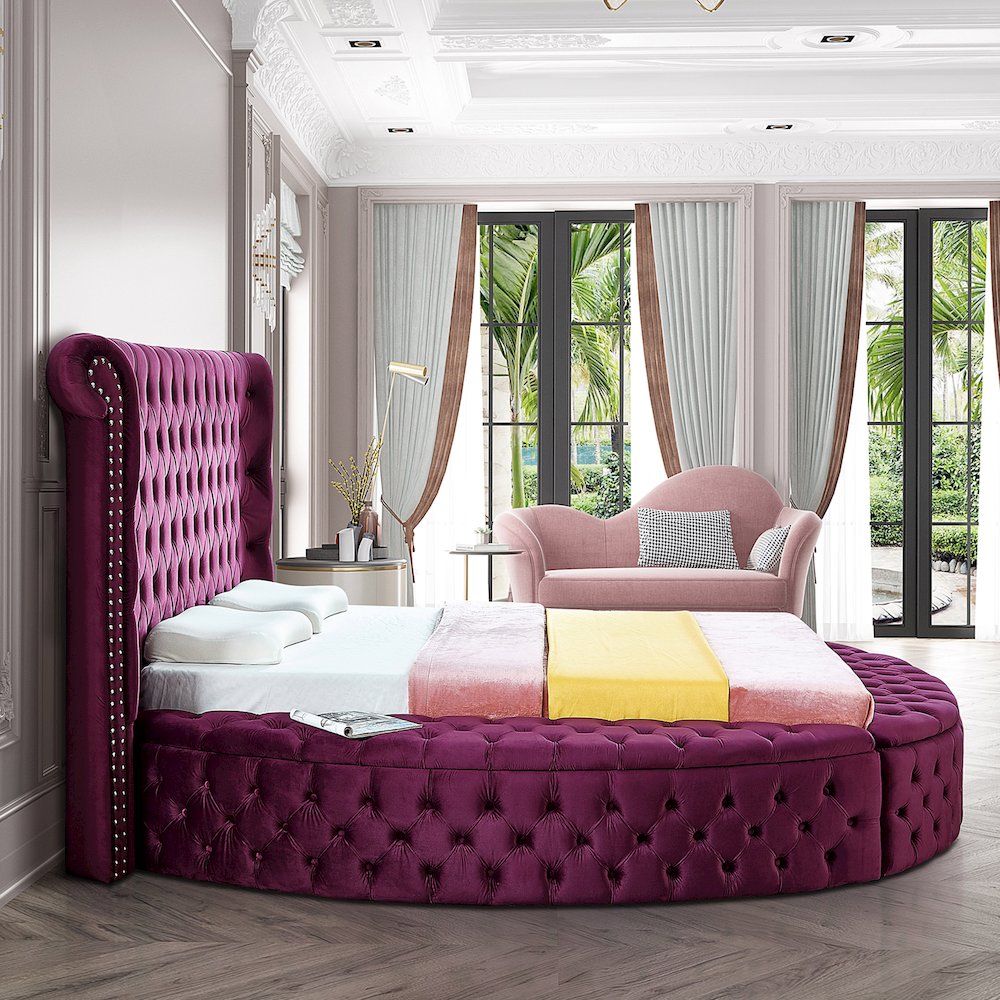 Luxus Purple Velvet Full Bed