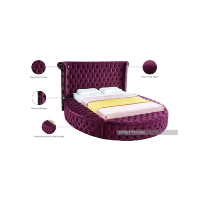 Luxus Purple Velvet King Bed