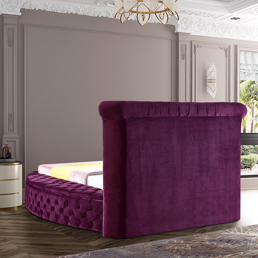Luxus Purple Velvet King Bed