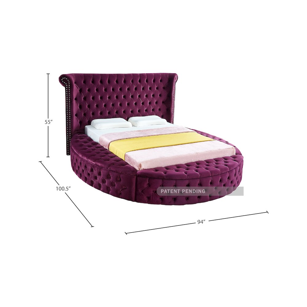 Luxus Purple Velvet Queen Bed