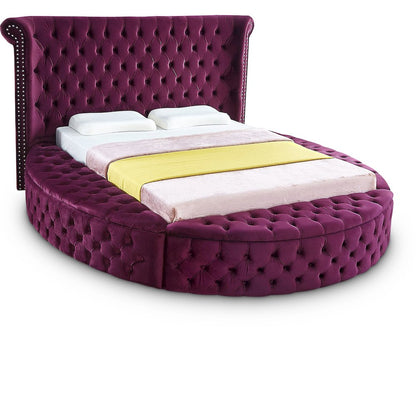 Luxus Purple Velvet Queen Bed