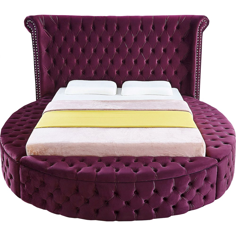 Luxus Purple Velvet Queen Bed