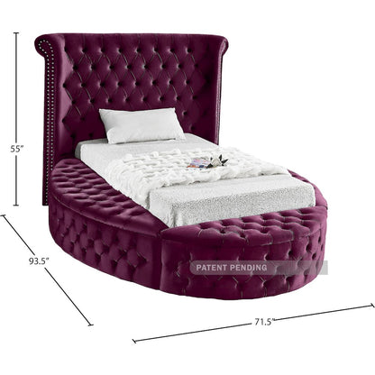 Luxus Purple Velvet Twin Bed