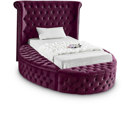 Luxus Purple Velvet Twin Bed
