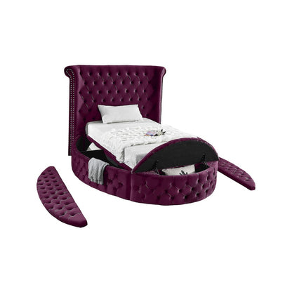Luxus Purple Velvet Twin Bed