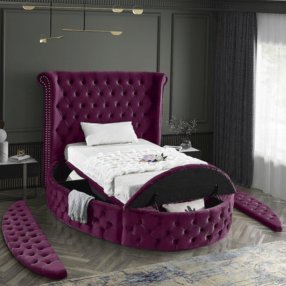 Luxus Purple Velvet Twin Bed