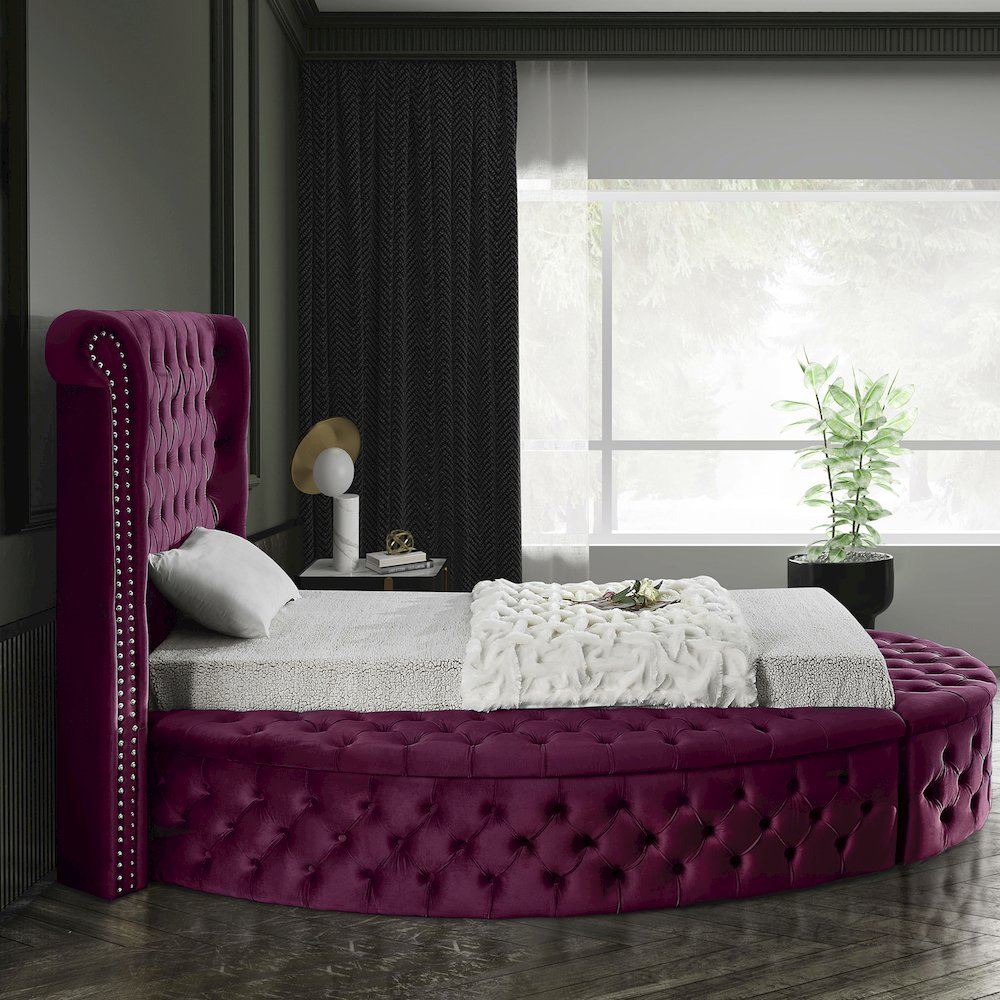 Luxus Purple Velvet Twin Bed