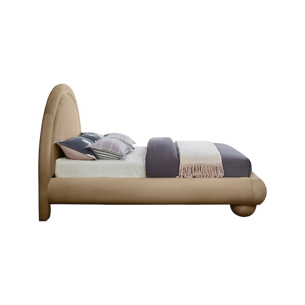 Madrid Beige Velvet Full Bed
