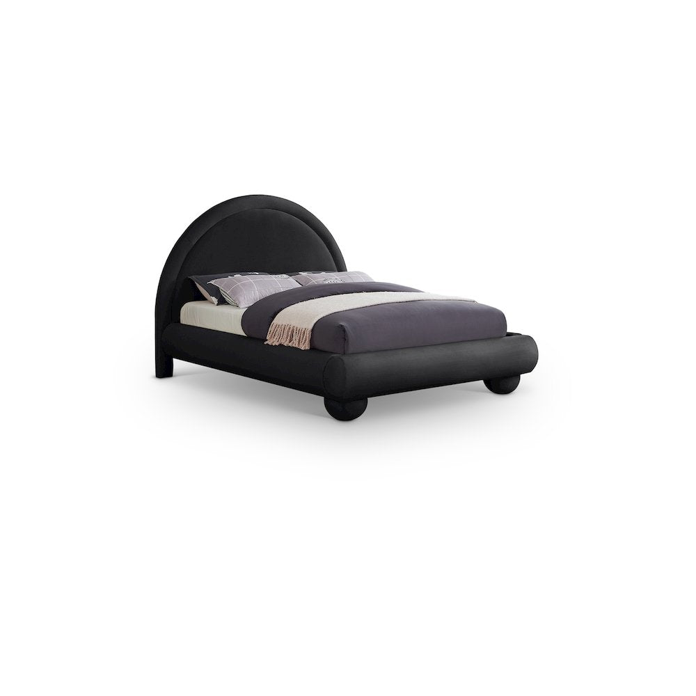 Madrid Black Velvet Full Bed