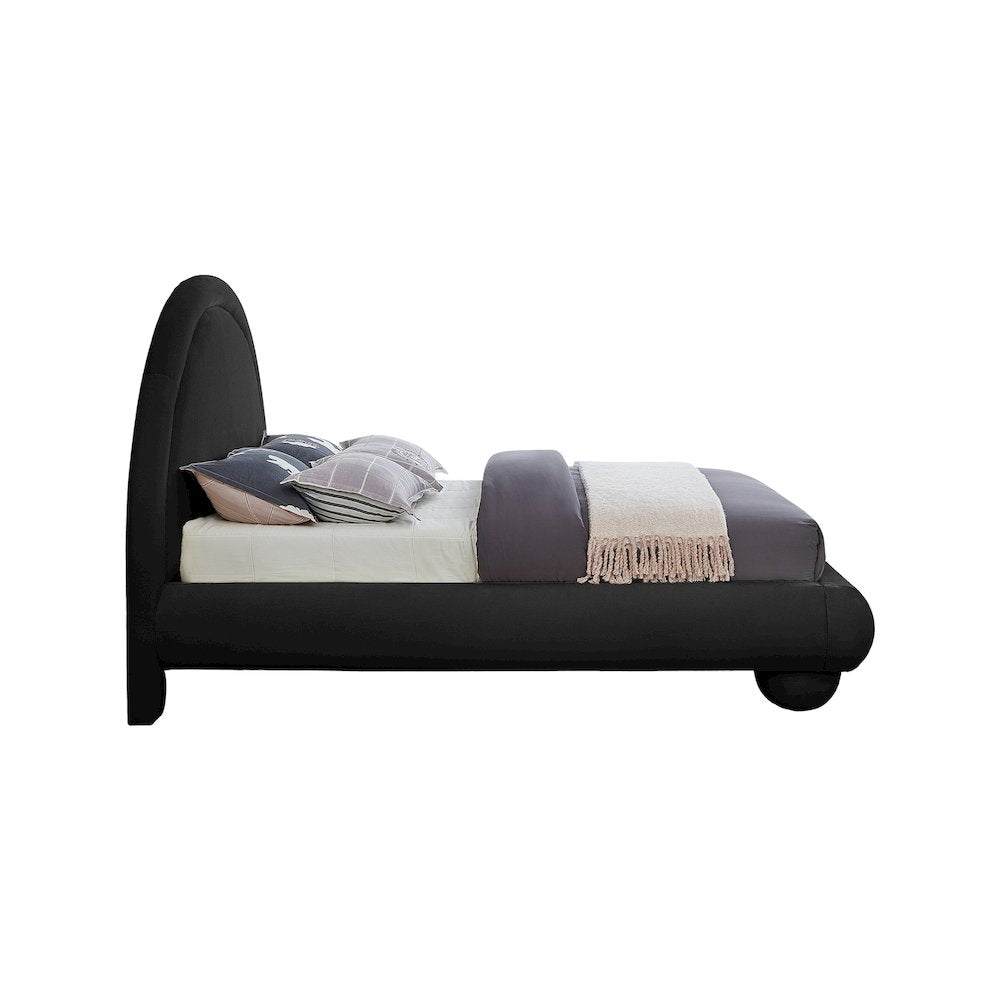 Madrid Black Velvet Queen Bed