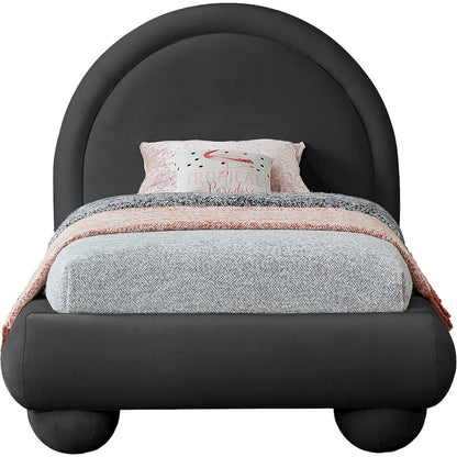 Madrid Black Velvet Twin Bed