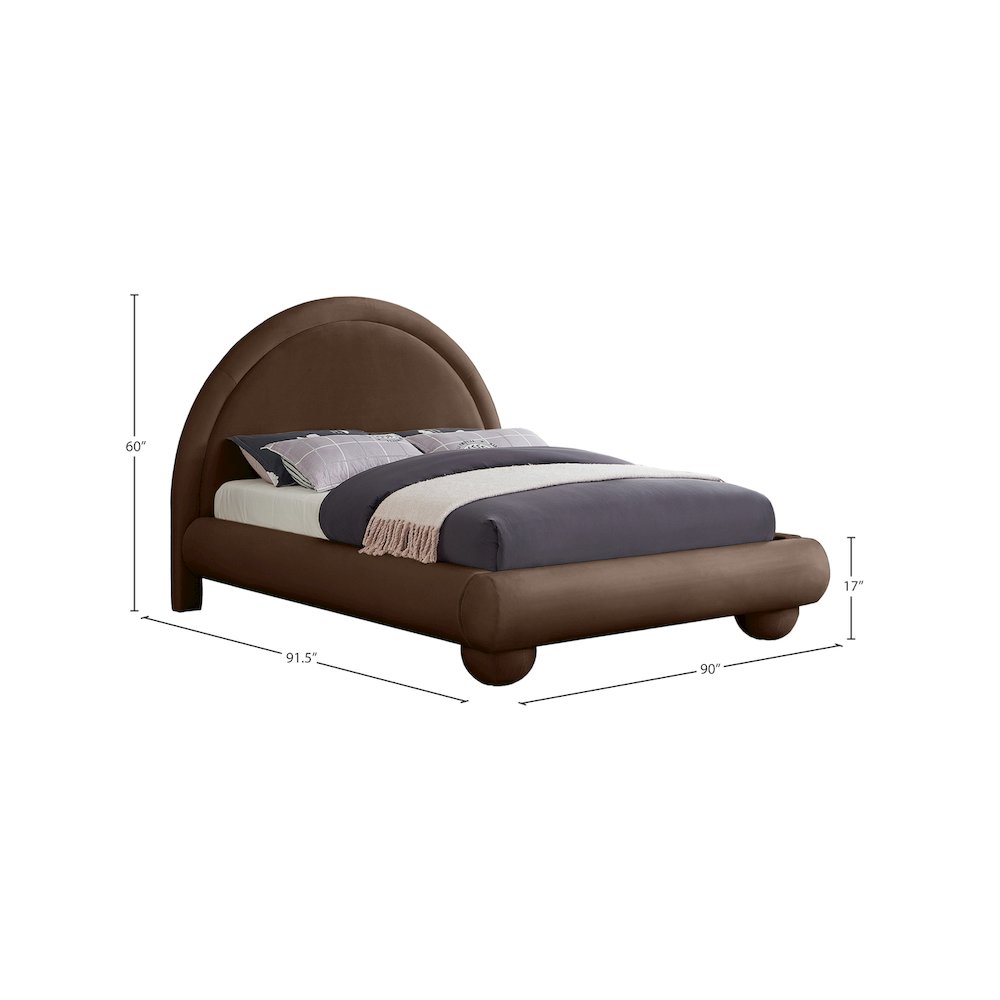 Madrid Brown Velvet King Bed