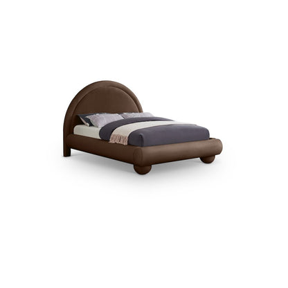 Madrid Brown Velvet King Bed