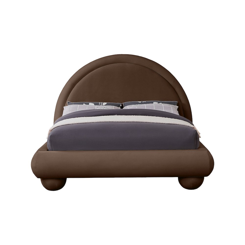 Madrid Brown Velvet King Bed