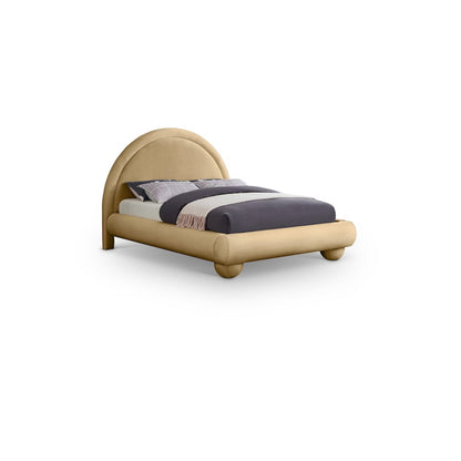 Madrid Camel Velvet King Bed