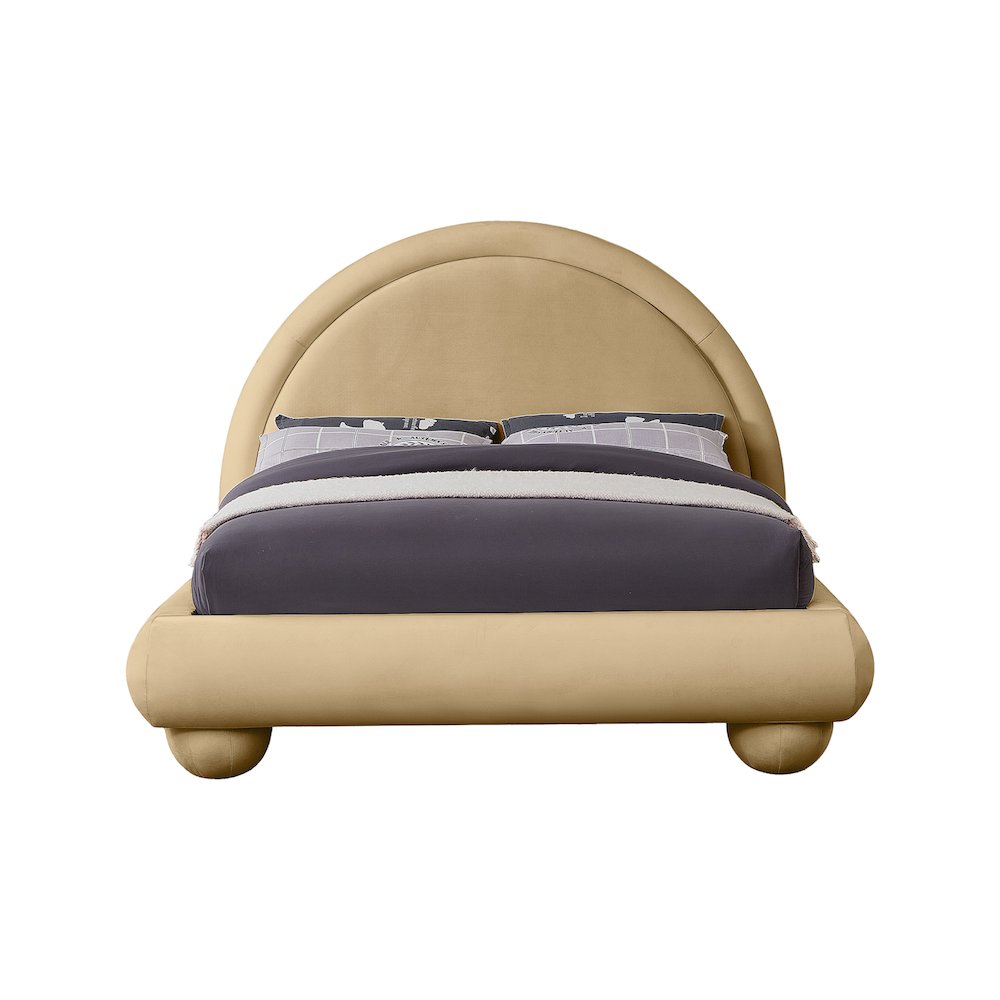 Madrid Camel Velvet King Bed