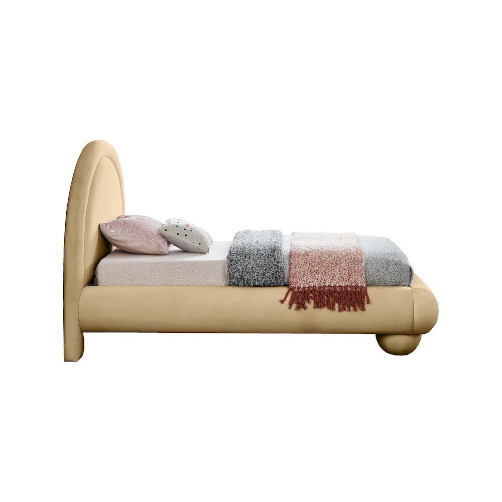 Madrid Camel Velvet Twin Bed