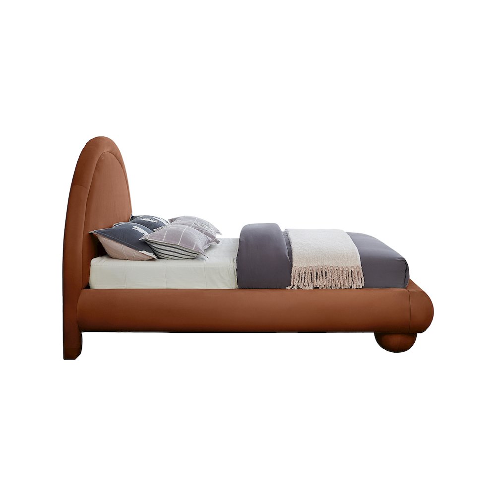 Madrid Cognac Velvet Full Bed