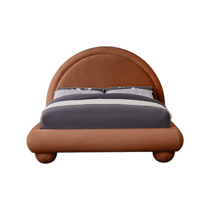 Madrid Cognac Velvet Queen Bed