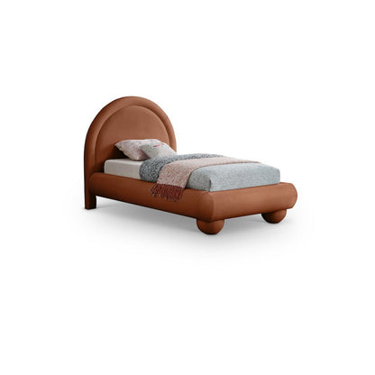 Madrid Cognac Velvet Twin Bed