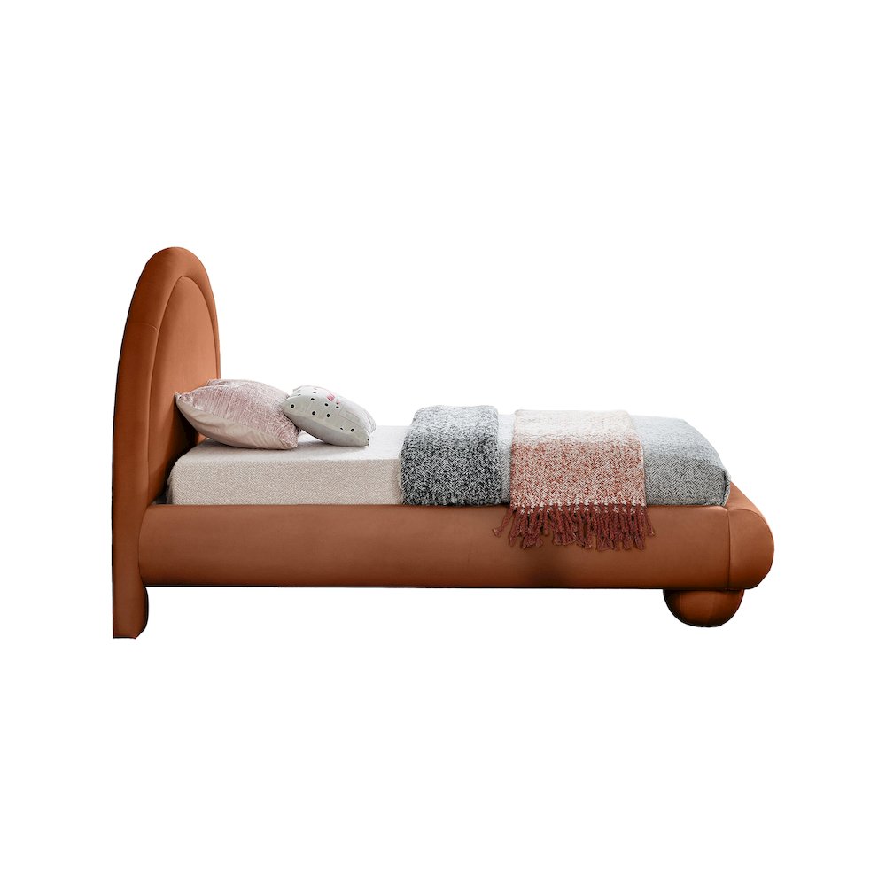 Madrid Cognac Velvet Twin Bed